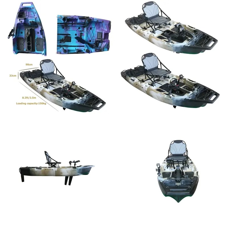 Fishing Boat Seat - 8ft Modulares Einzel-Sitz-Kajak mit Flossenpedalantrieb und